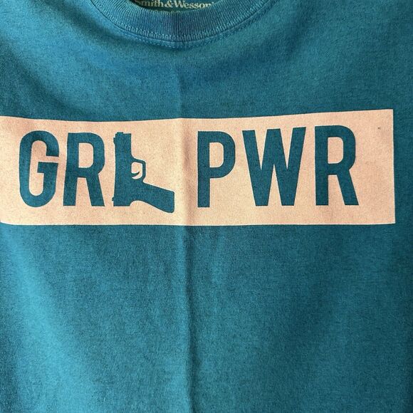 Smith & Wesson T-shirt GRL-PWR Blue Sz Medium CLEAN - Picture 4 of 8